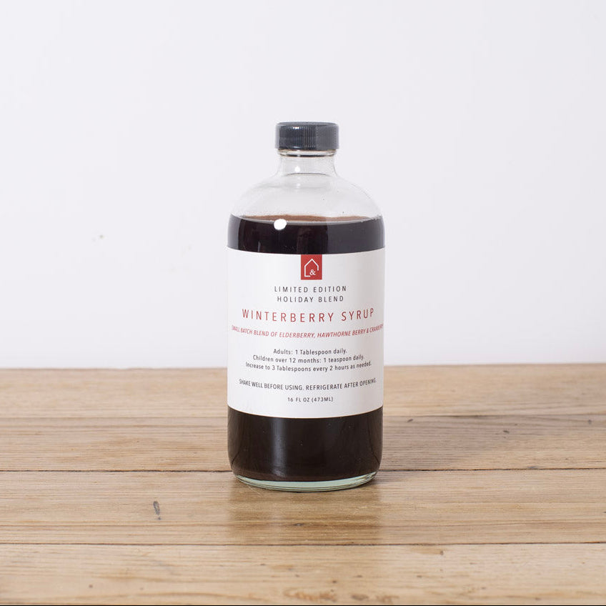 Small batch Winterberry herbal syrup with local raw honey