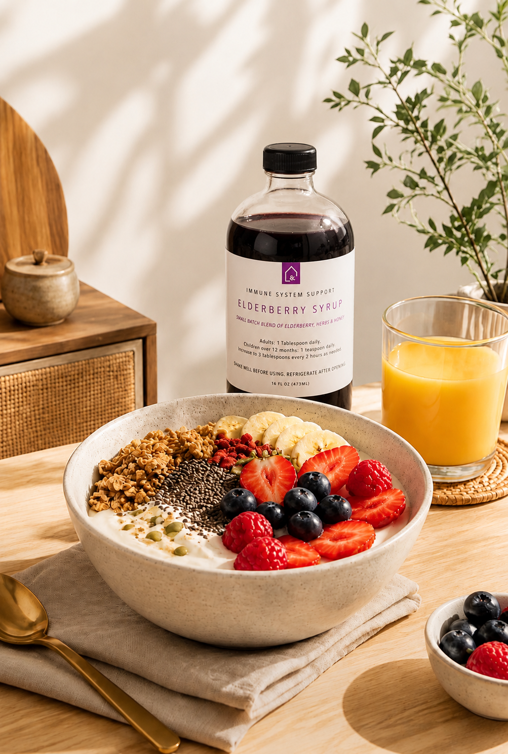 The Syrup Shop elderberry syrup as part of a simple daily wellness routine